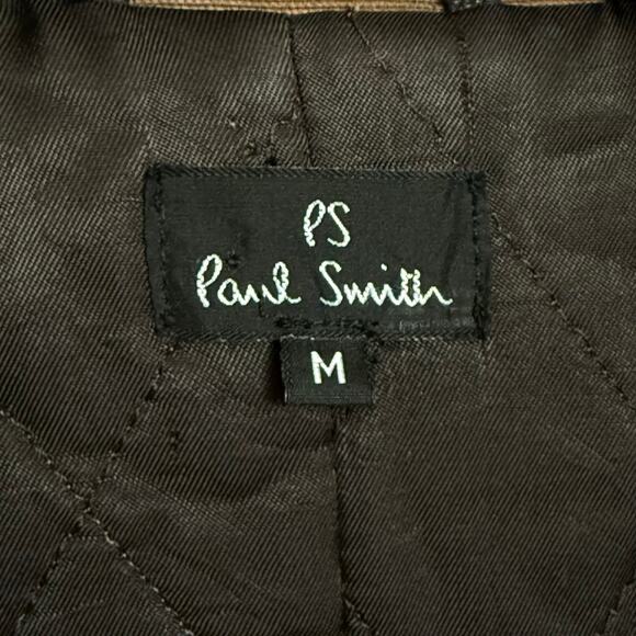 Paul Smith Men's Canvas Peacoat Coat Jacket Size M with Black Leather Trim - Picture 6 of 8